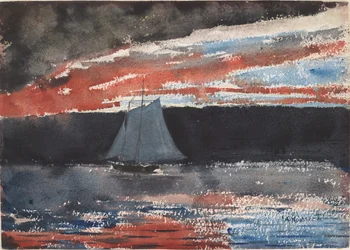 Schooner at Sunset
