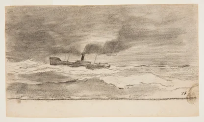 Seascape with Fishing Trawler, Cullercoats, England