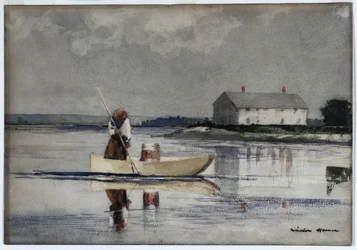Spearing Eels, Late 1800s