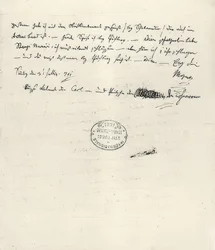 Wolfgang Amadeus Mozart (1756-1791) Austrian Composer. Autograph Letter to His Wife Constanze. July 31, 1791