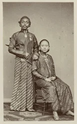 Pakoe Boewono IX, Susuhunan of Surakarta with His Wife Ratoe