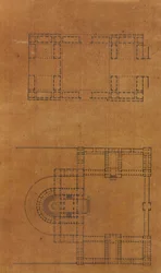 Page from a Scrapbook containing Drawings and Several Prints of Architecture