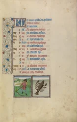 A Man Mowing; Zodiacal Sign of Cancer