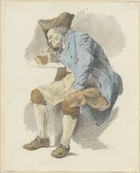 Seated Man Lighting His Pipe with a Test