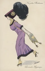 Pretty, Extravagantly Dressed Girl, Roller Skating