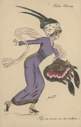 Pretty, Extravagantly Dressed Girl, Roller Skating