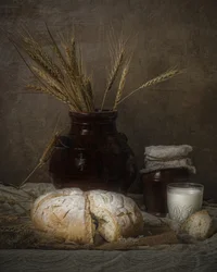 Rustic Bread and Milk