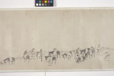 One-Hundred Donkeys Transporting Grain