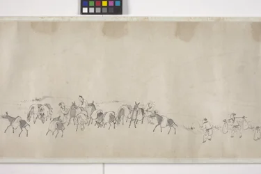 One-Hundred Donkeys Transporting Grain, Handscroll, c.1700