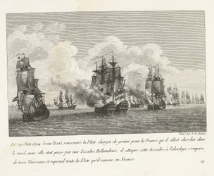 Jan Bart Recaptures Grain Ships from a Dutch Squadron, 1694