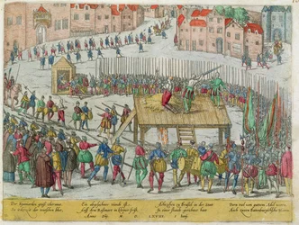 The Execution of Twenty Noble Leaders including Counts Egmont and Horn by the Duke of Alva in Brussels