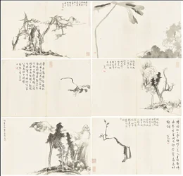 Landscapes and Flowers, Album of Six Leaves