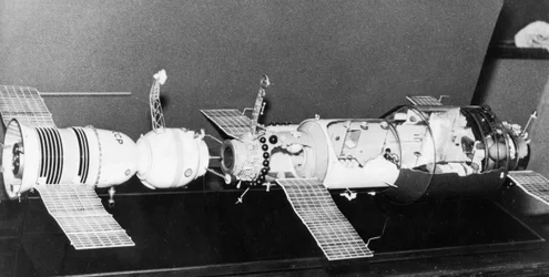 A Model of Soyuz 11 Docked with the Salyut 1 Space Station