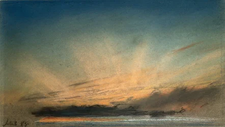 Amber Afterglow with Crepuscular Rays