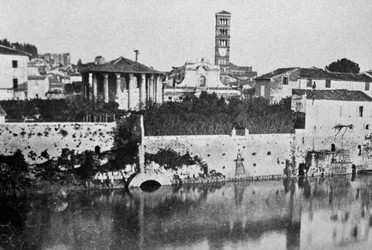 Cloaca Maxima (ancient sewage system) and Temple of Vesta or Hercules Victor