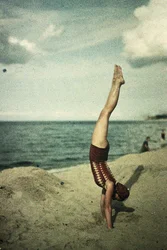 Eva Doing a Handstand, c. 1920s