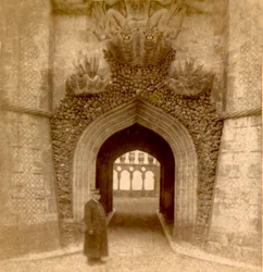 Guard Outside the Entrance to the Palace of Pena (Palacio da Pena), Sintra, Lisbon, Portugal c.1888