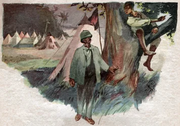 Henry Stanley with His Help Uledi in His Zanzibar Camp, Before Leaving in Search of David Livingstone