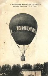 Hot air balloon advertising Absinthe Rivoire
