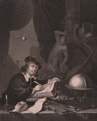 Portrait of Dutch painter Gerrit Dou, from Payne