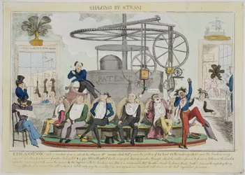 Shaving by Steam, c 1810
