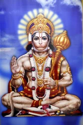 Shiva Hindu temple. Hanuman, the monkey god in Hindu mythology.