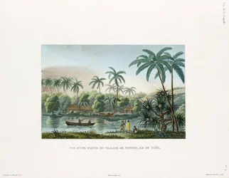 View of a Village at Matavai, Island of Tahiti