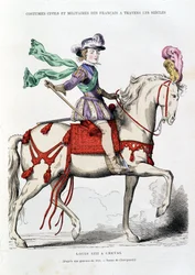 Louis XIII on horseback from an engraving of 1615