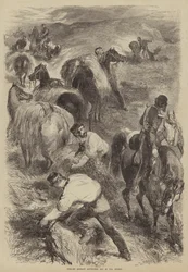 English Cavalry gathering Hay in the Crimea