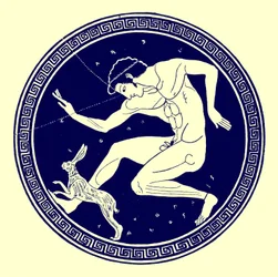 Boy and Hare, illustration from Greek Vase Paintings by J. E. Harrison and D. S. MacColl, published 1894