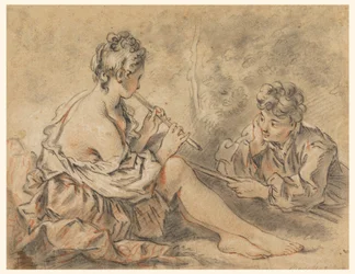 Shepherdess Piping to a Shepherd