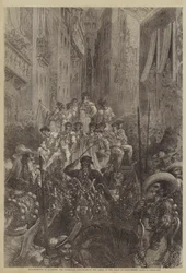 Bull-Fighting at Bayonne, the Cavalcade Proceeding to the Arena in the Place de Saint-Esprit