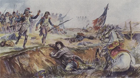 Napoleon Thrown from His Horse at the Battle of Arcole, Italy, 1796