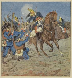 Battle of Vallieres, Our Dragoons Capture a Bavarian Company and Make Them Prisoners