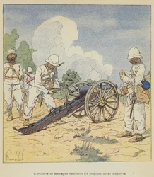 Mountain Artillery Bombarding Hova Positions at Andriba