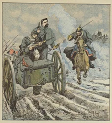 Sergeant Dufresne Defends Himself with a Revolver Against Prussian Cavalrymen