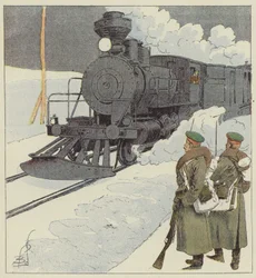 Military Train on the Trans-Siberian Railway