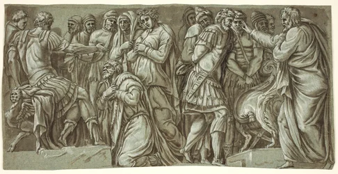 The Family of Darius before Alexander and a Scene with Prisoners; from the Facade of the Palazzo Milesi