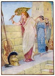 Often she would stand upon the walls of Troy