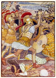 They crashed into the Persian army with tremendous force