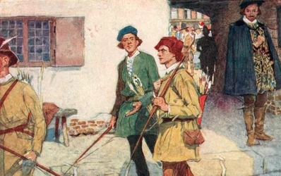 Shakespeare Sees a Party of Apprentices with Their Bows and Arrows Going to the Archery Ground at Moorfields, London