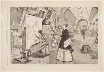 Art - Students and Copyists in the Louvre Gallery, Paris