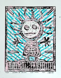 Urban Robot With Stripes