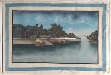 Album Containing Twelve Paintings of Scenes Along a River