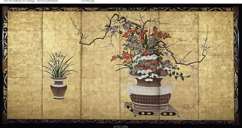 Baskets with Flowers of the Four Seasons
