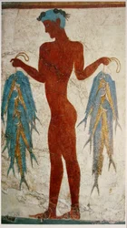 Fresco of a Fisherman with Coryphaena Hippurus