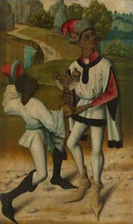 King Balthasar, One of the Three Magi, and a Servant, Fragment from An Adoration of the Magi