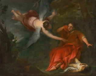 Biblical Motif with a Flying Angel