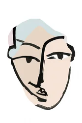 Abstract Contemplative Face