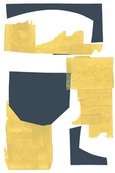 Abstract Gold Blue Shapes